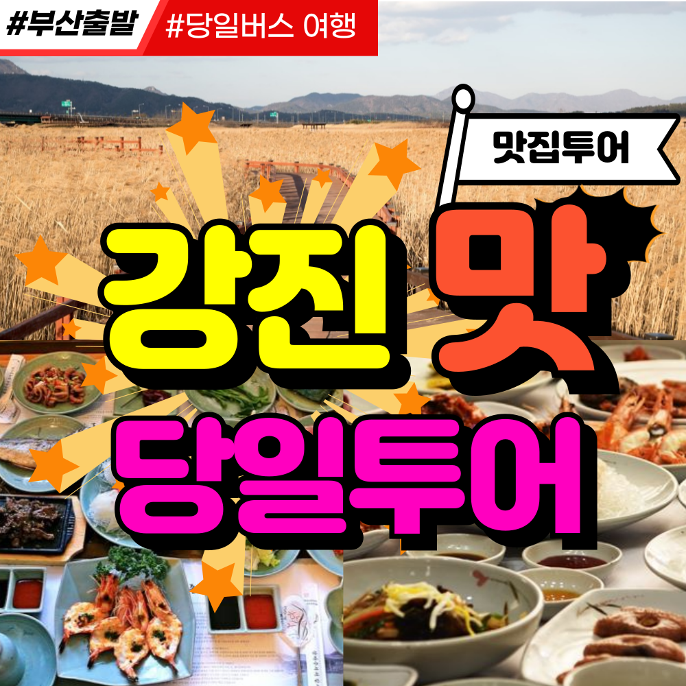 와우부산여행사  [부산출발] 강진맛 생태공원 + 춤추는 갈대밭, 가우도출렁다리 모노레일 당일버스여행