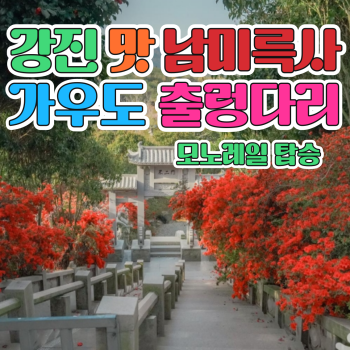 강진맛 남미륵사 연산홍~서부해당화+가우도 출렁다리~모노레일 탑승