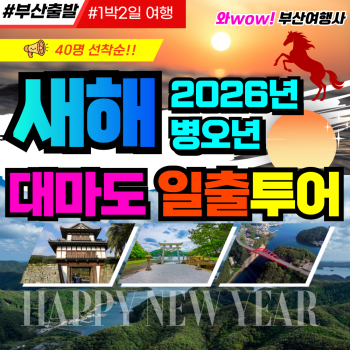 부산출발 대마도1박2일 해돋이 일출 40명 선착순