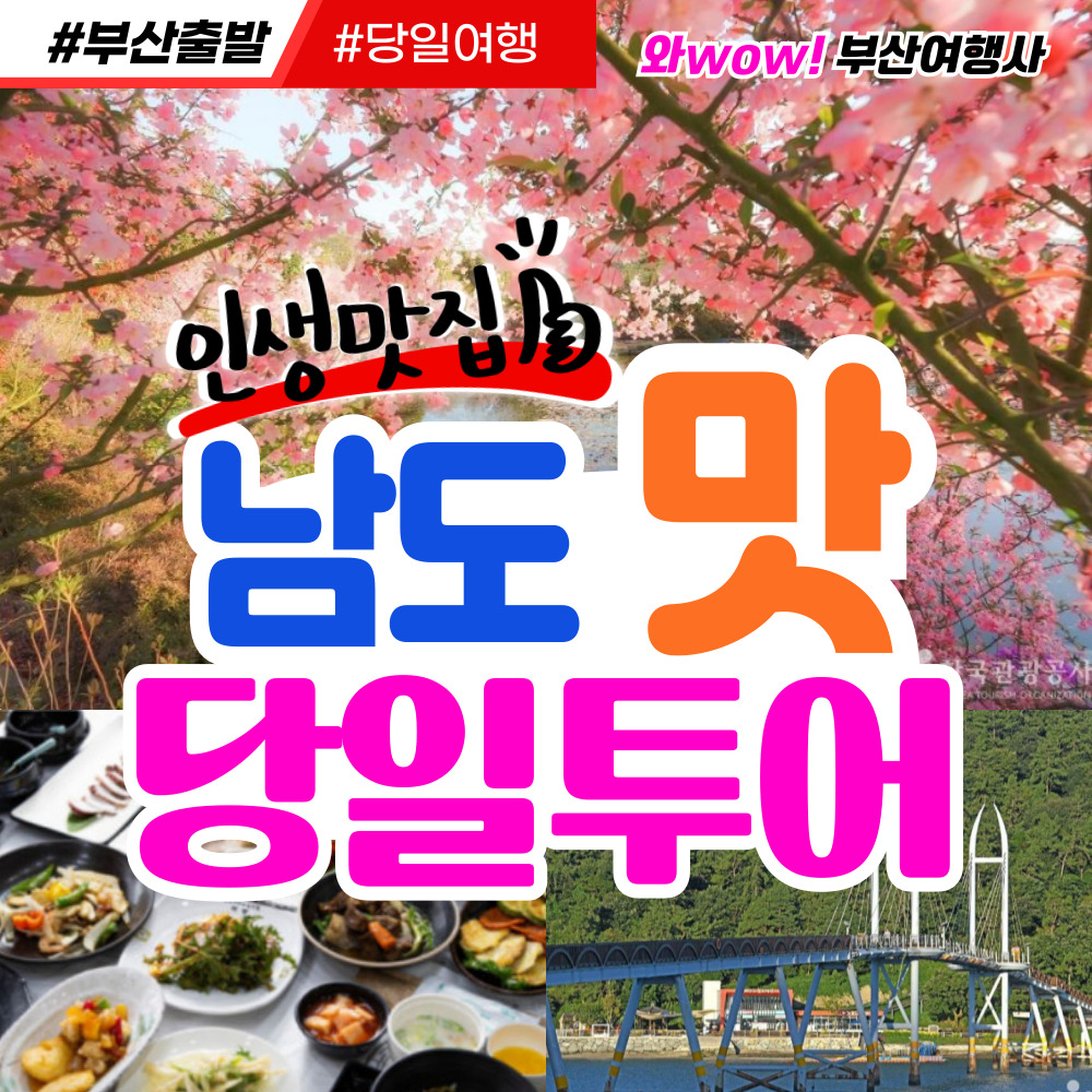 [부산출발] 남도 맛 남미륵사 가우도출렁다리 모노레일 당일투어