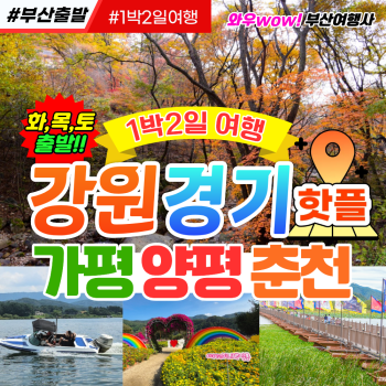 [부산출발] 강원도 경기 핫플 가평 양평 춘천 1박2일 여행