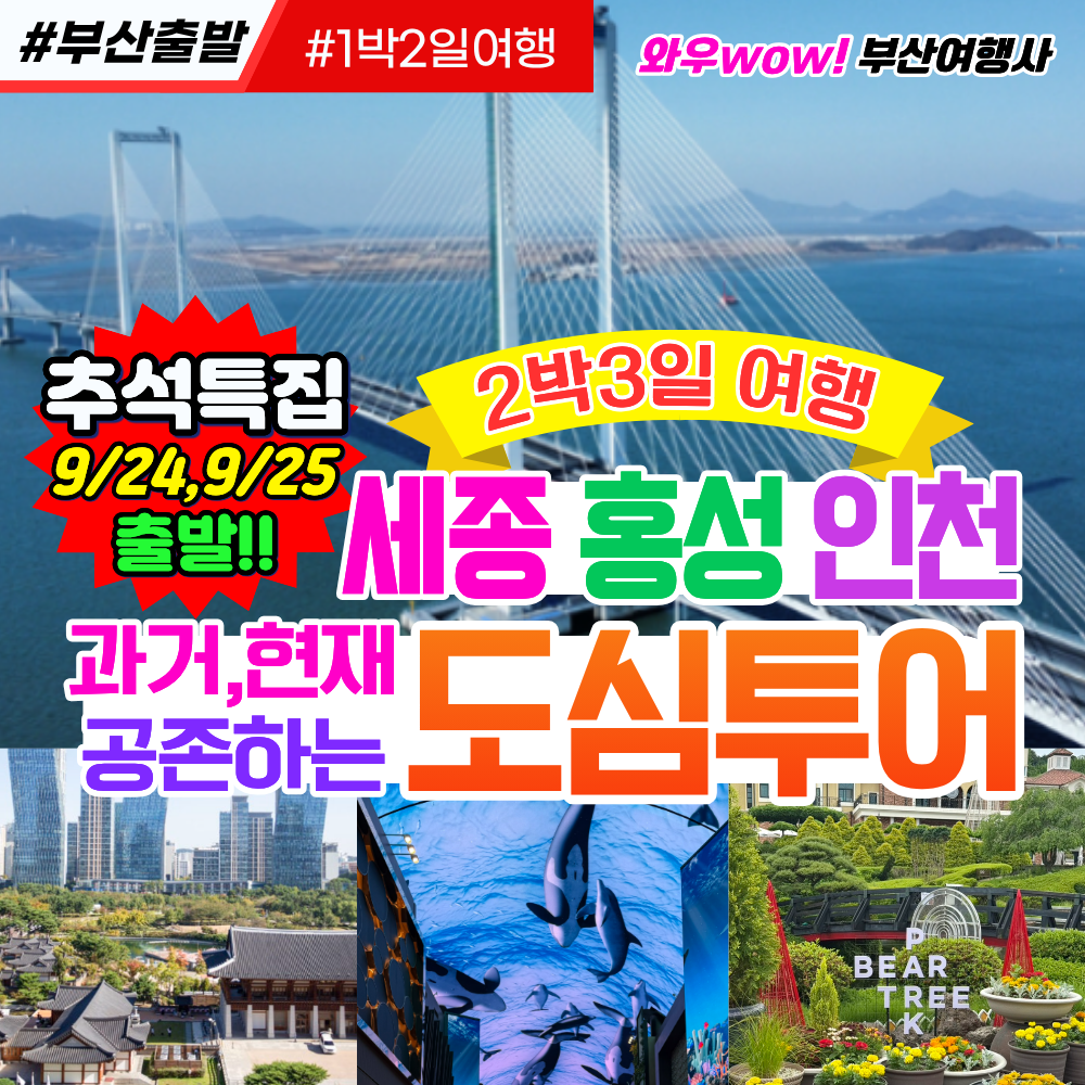 [부산출발/추석특집] 과거,현재 공존하는 도심투어 세종 홍성 인천 2박3일