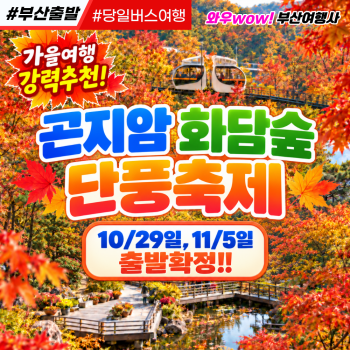 [부산출발] 곤지암 화담숲 단풍축제 가을여행 당일 테마여행 버스투어